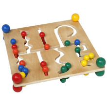 Kinder Pädagogische Klassische Holz Perlen Sequenzierung Rack Spielzeug